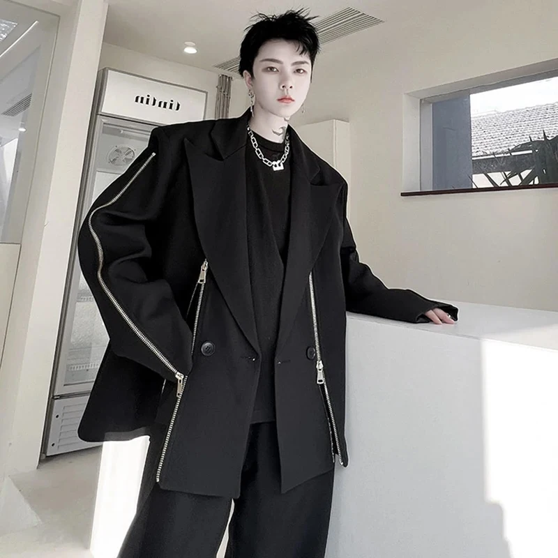LUZHEN 2025 Spring New Fashion Elegant Zipper Splicing Design Casual Blazer Coat Men's High Street Original Suit Jacket 29afe4 2
