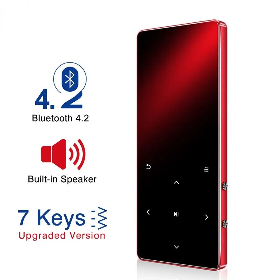 

MP3 Player with Bluetooth Speaker Touch key Built-in 8GB 16GB HiFi Metal Mini Portable Walkman with radio FM recording Hot Sale