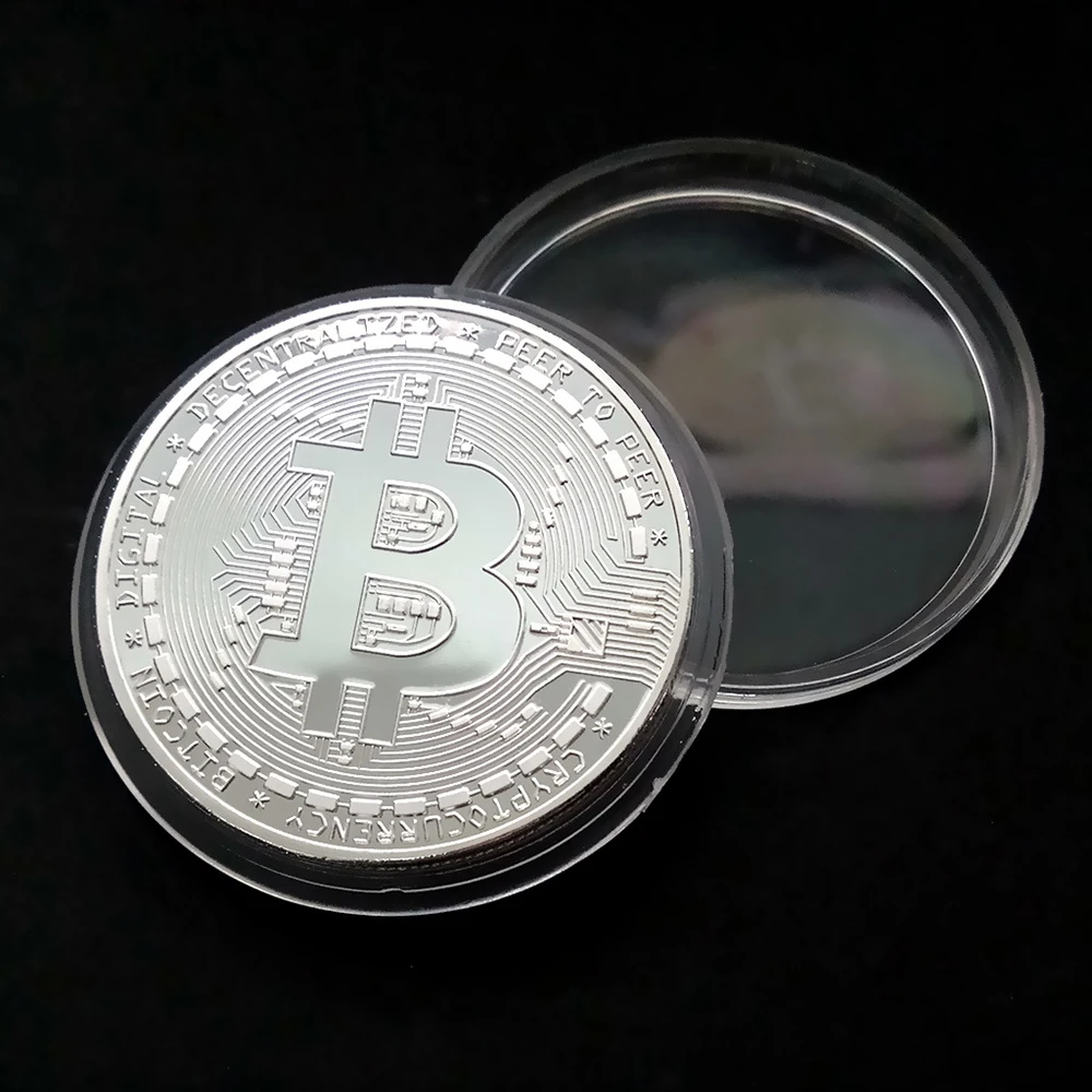 Silver Plated Bitcoin Coin Collectible Art Collection Gift Physical  Commemorative Casascius crypto coin Metal Antique Imitation - AliExpress