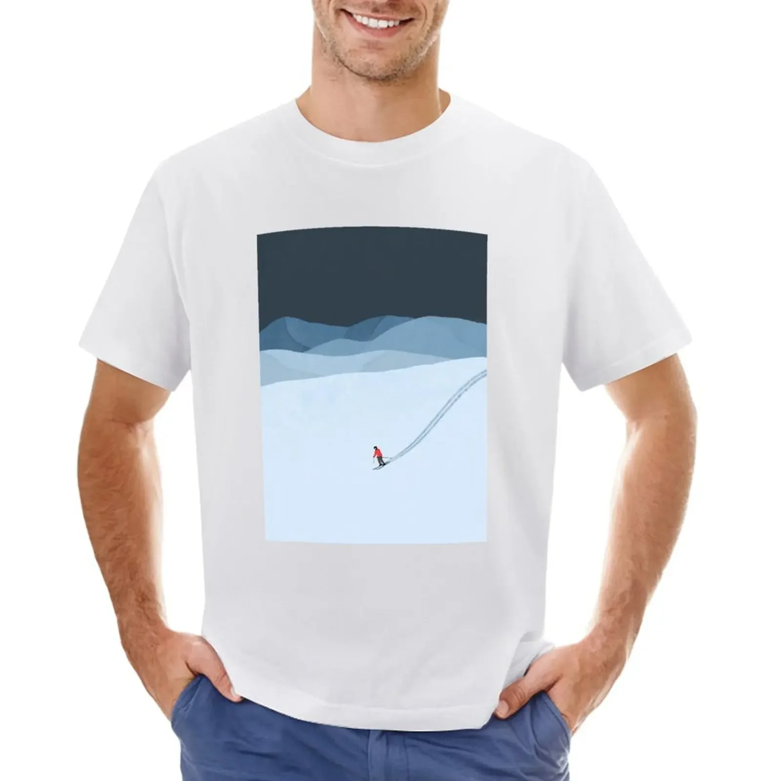 

snow T-shirt aesthetic clothes hippie clothes sports fans heavyweight t shirts for men