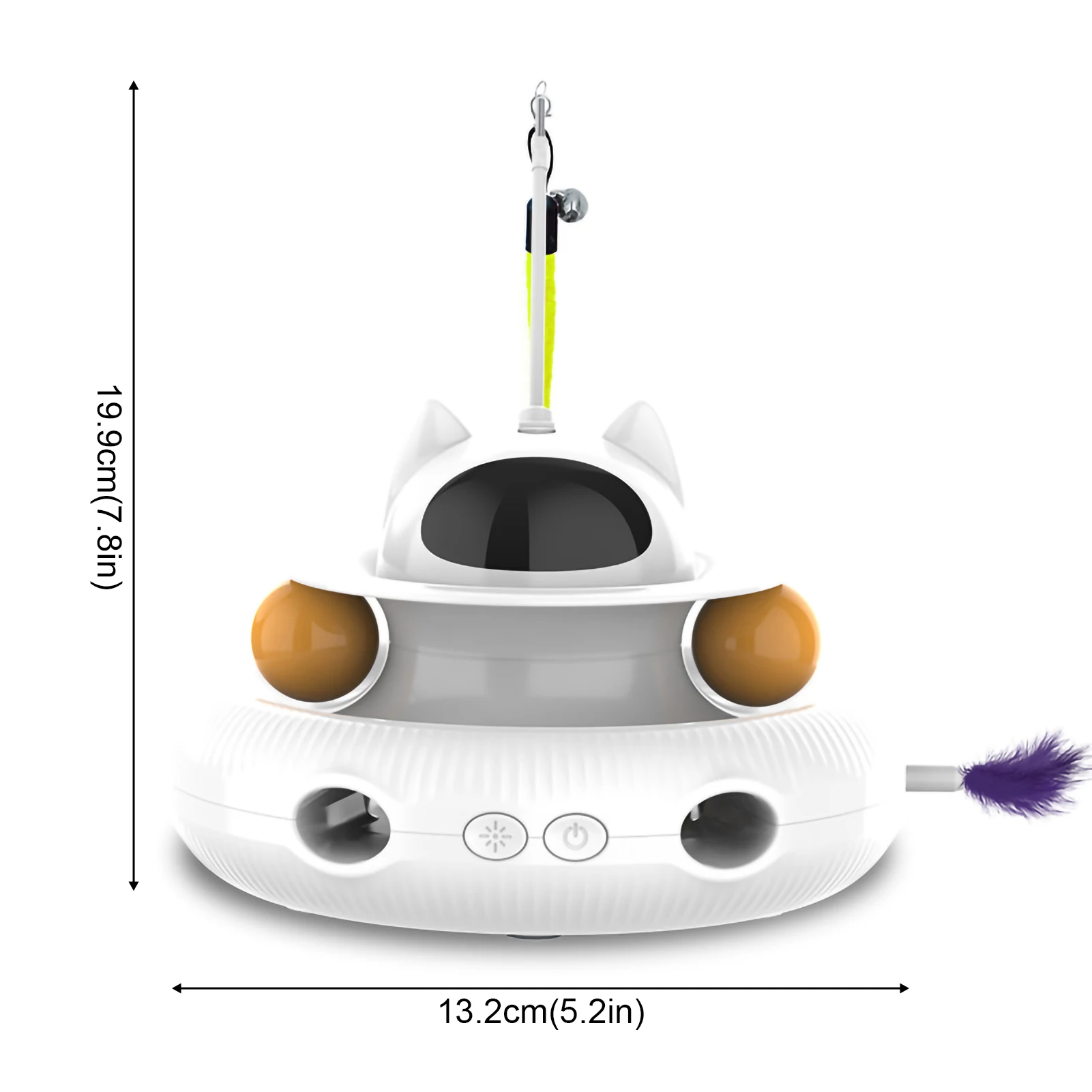 

Interactive 4-in-1 Cat Toy Pet Turntable Catching Training Toys Rechargeable Feather Stick Laser Trackball Indoor Toys for Cats