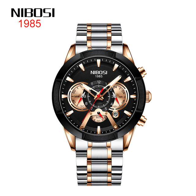 Men Quartz Watch Chronograph Sport Mens Watches Top Brand Luxury Waterproof Full Steel Clock Men Relogio Masculino 2379