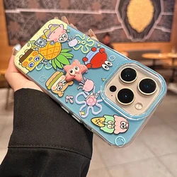 Cute 3D Patrick Star Cartoon White Acrylic Hard Phone Case - Samsung A15 (4G 5G) (1)