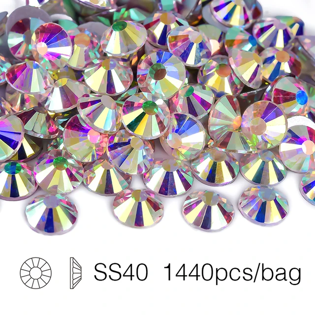 Hotfix Rhinestones Bulk, 1440pcs Crystal Hot Fix Rhinestones for