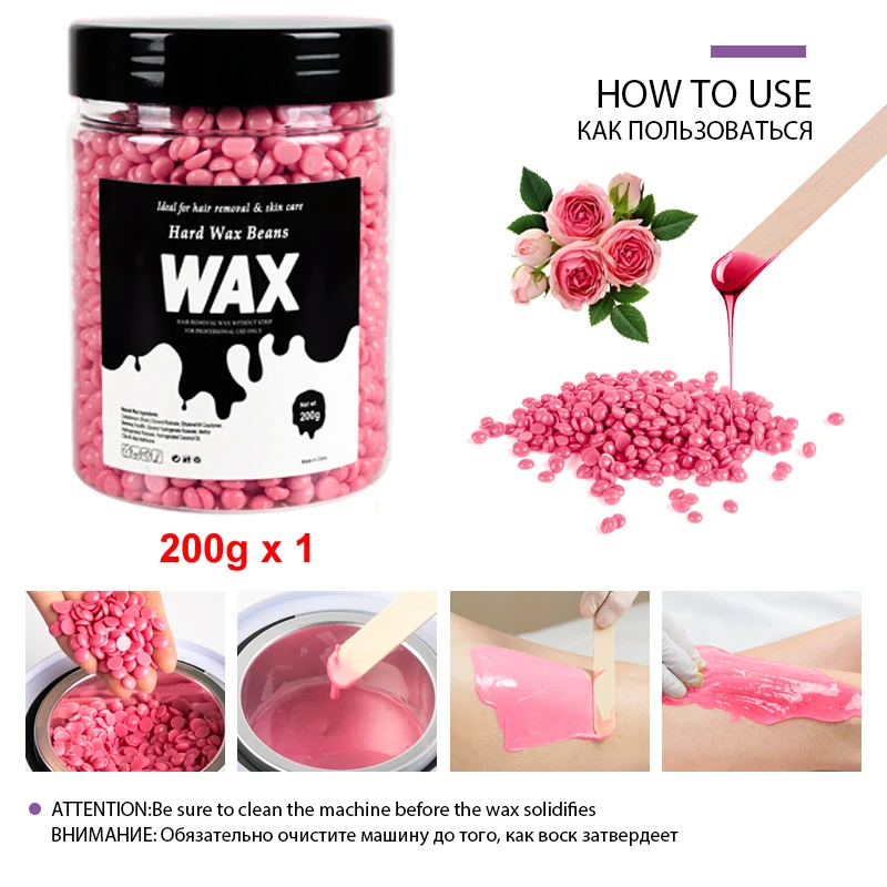 200g Canning Hair Removal Wax Beans Hot Film Waxing Beads for Wax Warmers Melting Pot
