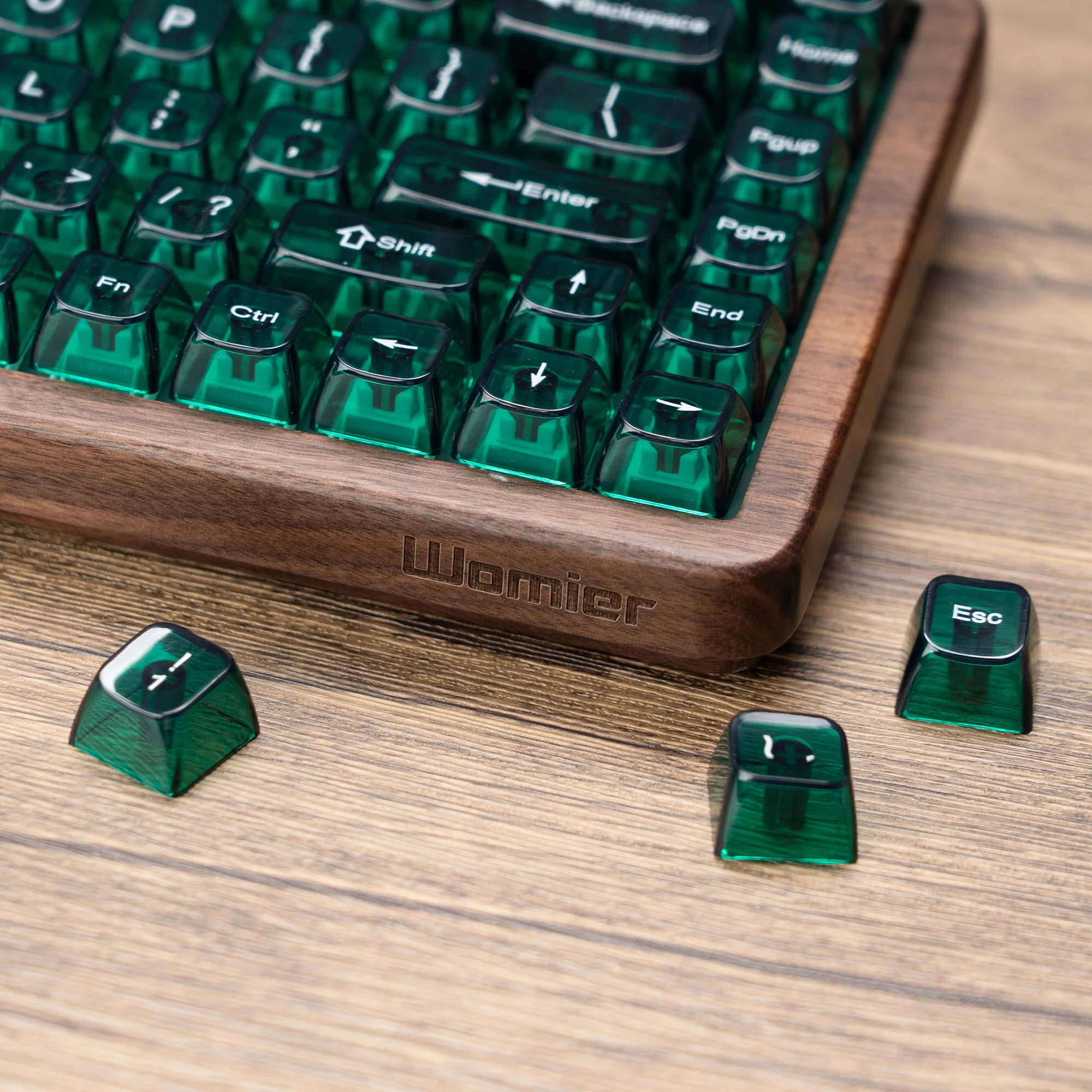 Womier wd75 v2 75% via teclado mecânico de madeira sem fio 8000mah