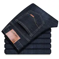 Jean droit pour hommes, pantalon Slim, extensible, confortable, doux, en Denim, pour affaires, vêtements de marque, nouvelle collection 2025 4
