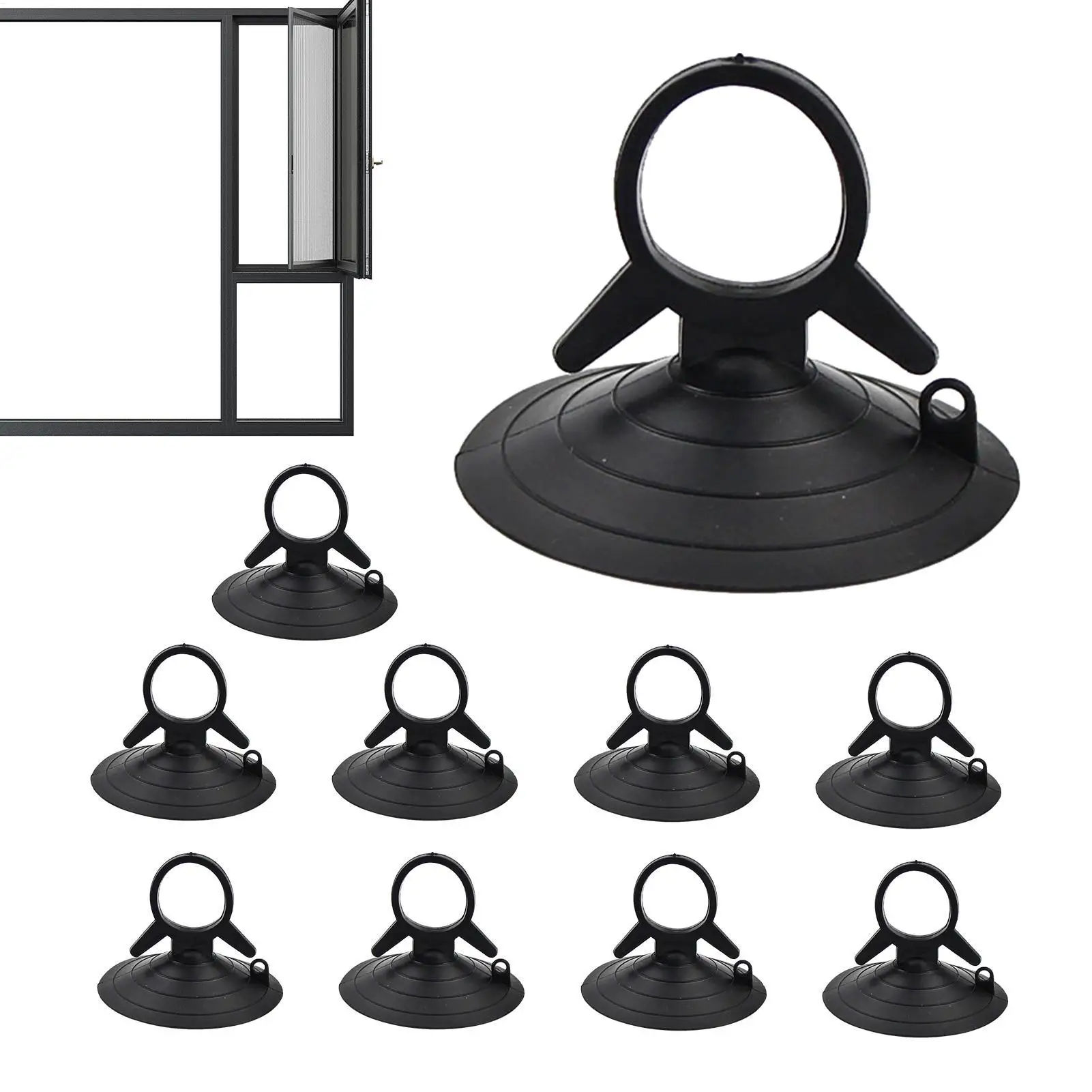 10PCS Automotive Interior Car Sunshade Suction Cup Pull Ring Dovetail Suction Cup Diameter 45mm PVC Rubber Plastic Suckers Hook