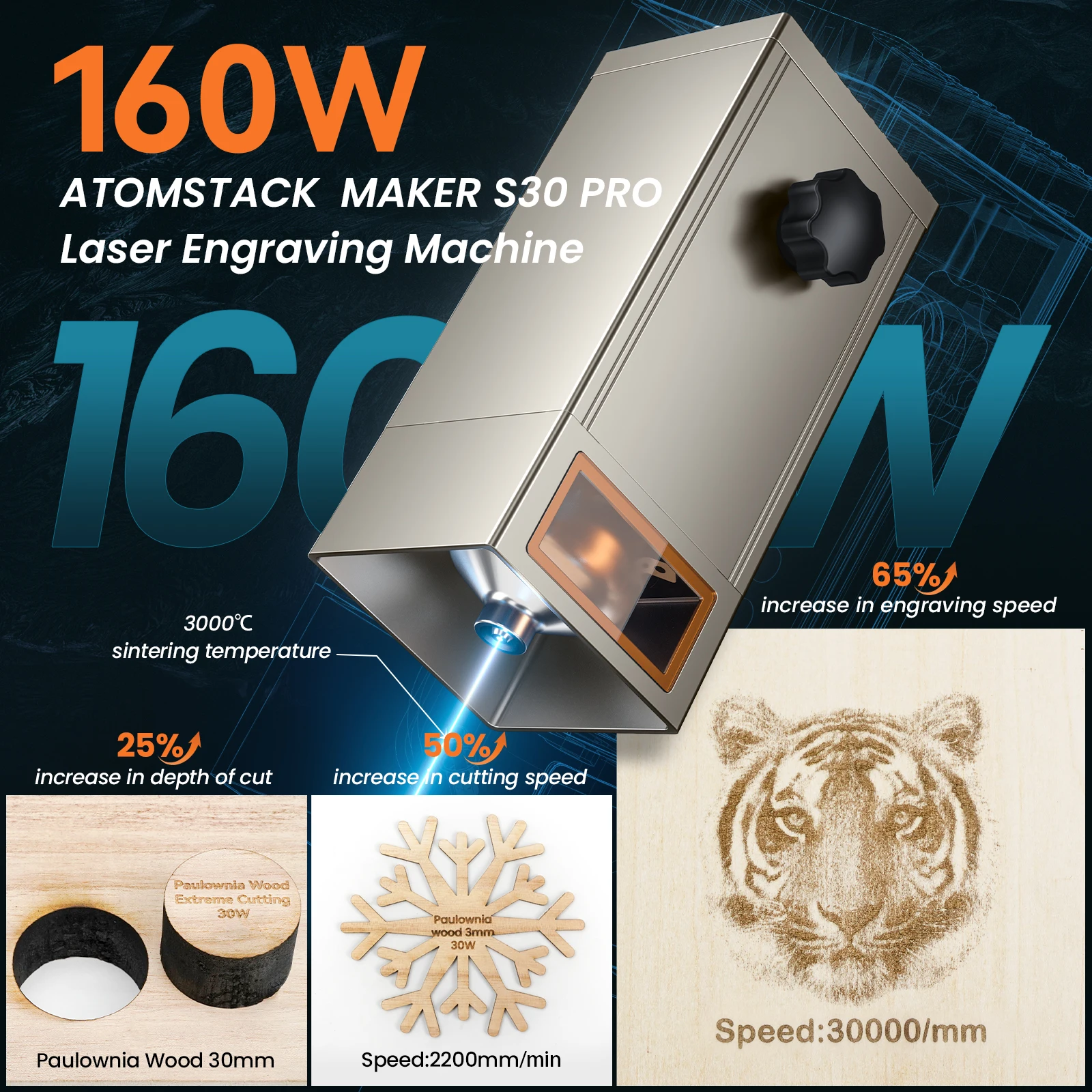 ATOMSTACK MAKER S30 PRO Graveur Laser - Gravure Laser 160W Avec