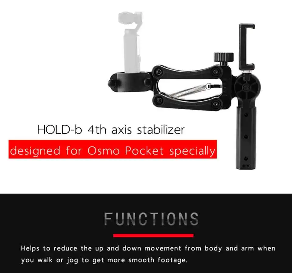Description Picture 3 of itemStabilizer Handle Grip Arm for DJI Osmo Pocket 3 Camera Handheld Gimbal Shock Absorber Bracket Phone Flexible 4th Axis Holder