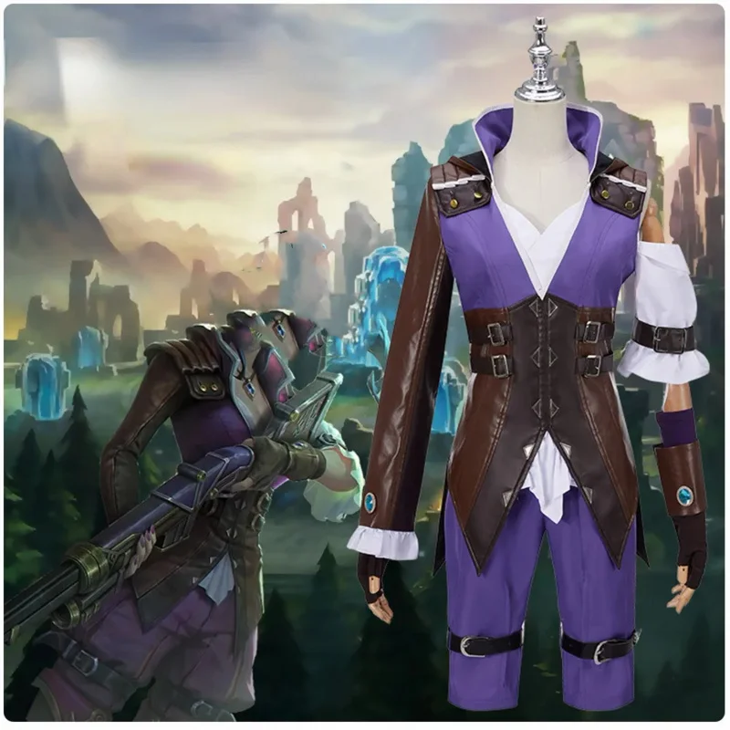 

Game LO&L Caitlyn Violet Battle Of Two Cities Suit Daily Caitlyn Kiramman Cosplay Costume Halloween Women Uniform Suit