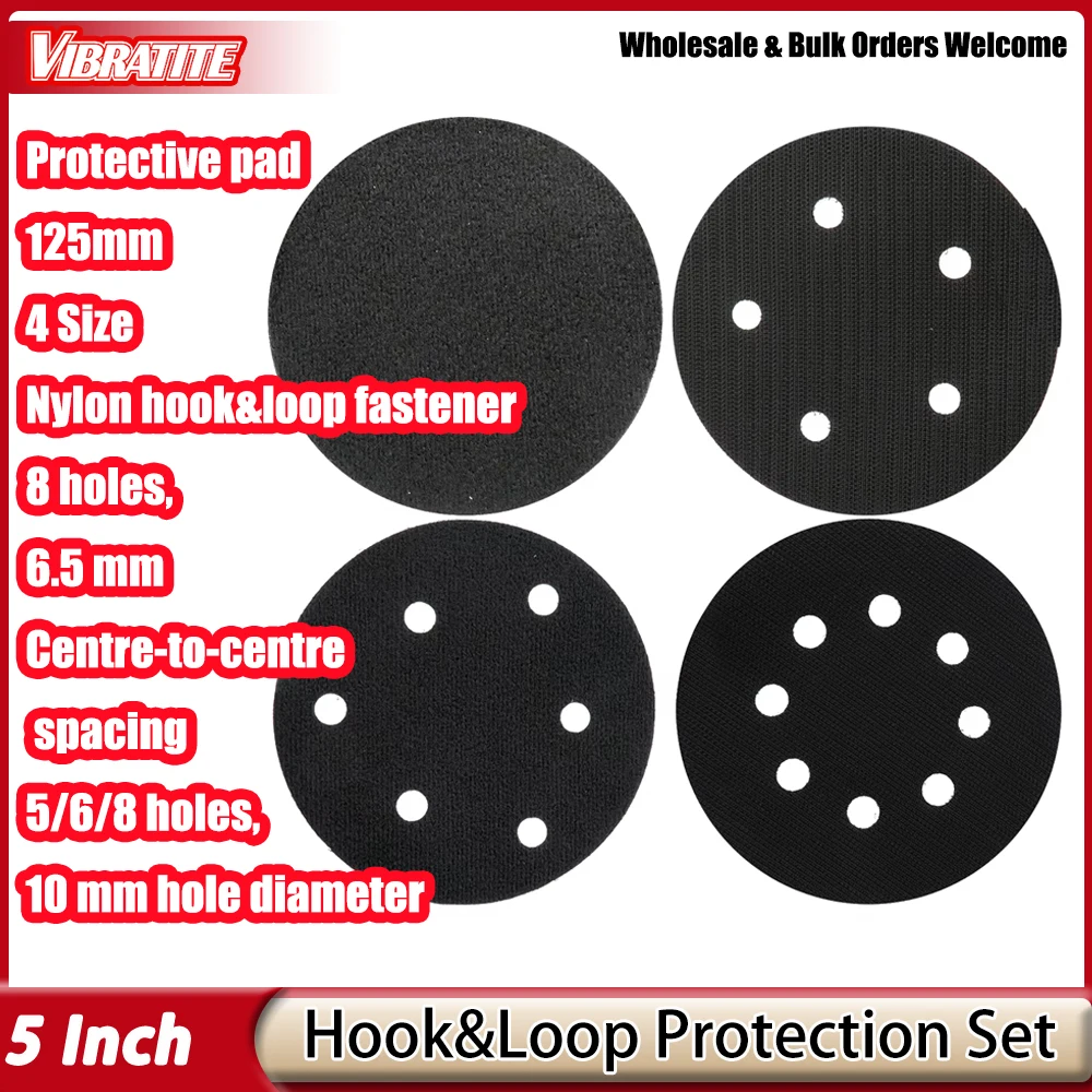 5 Zoll (125 mm) Klettverschluss-Schutzpad, 3 mm ultradünne Puffer-Scheibe zum Oberflächenpolieren und Schleifen