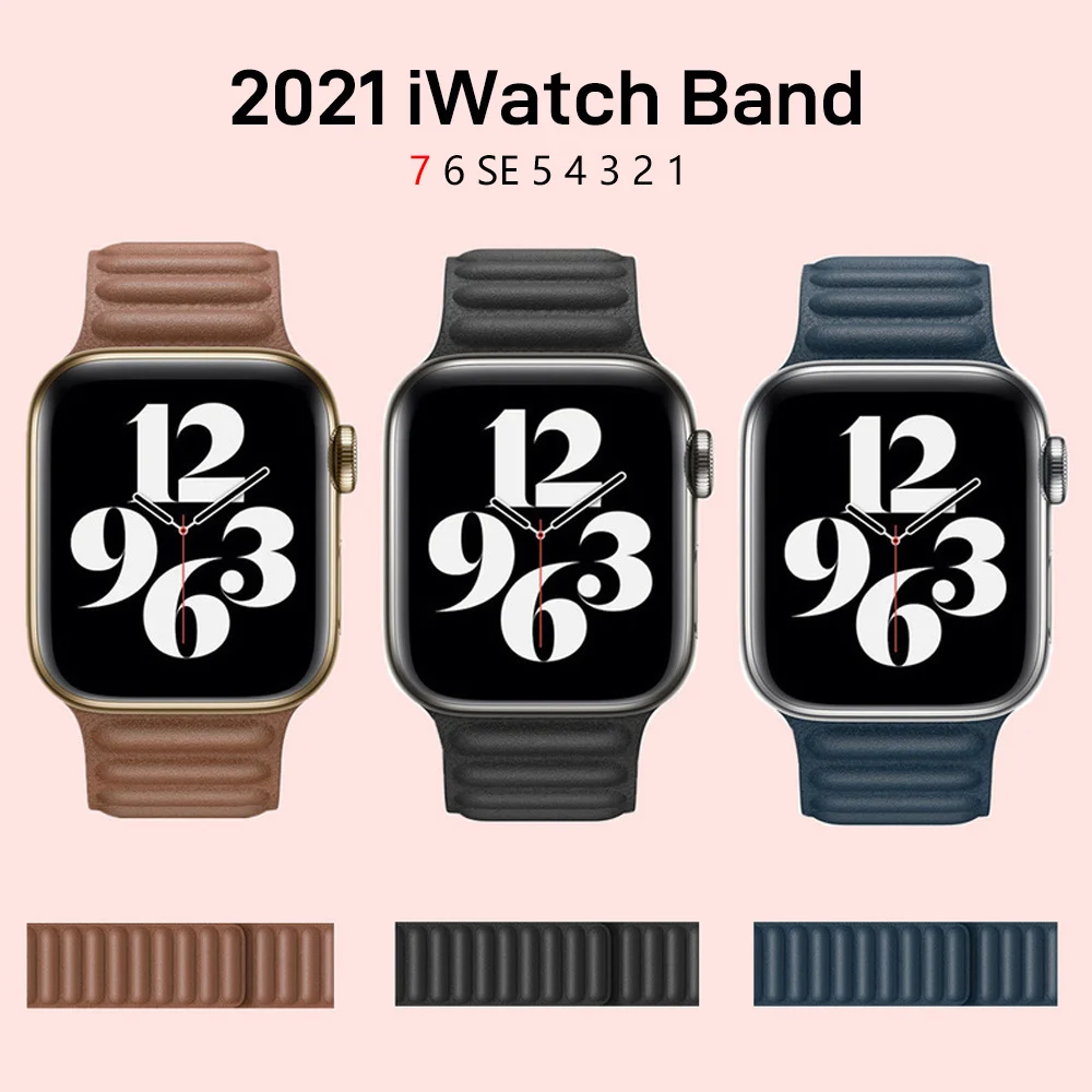 Ремешок кожаный для apple watch band браслет наручных часов iWatch series 7 6 SE 5 4 3 2 1 44 мм 40 42 38 |