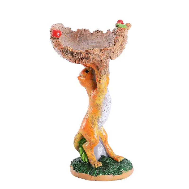 

Bird Feeders For Outdoors Bird Feeder Large Birdbath Collectible Figurines Outdoor Bird Baths Fox Shape Bird Feeding Bowl Resin