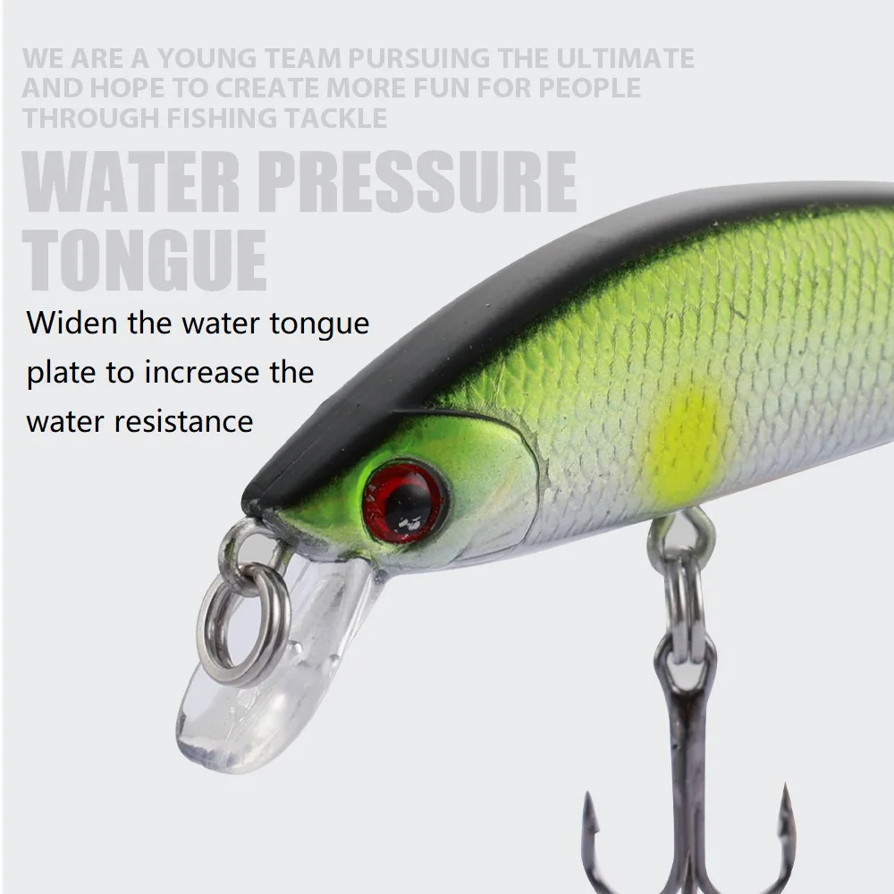 Minnow Fishing Lure 55mm/5.5g Sinking Wobbler Jig Hard Bait 3D Eyes Treble Hook bass Pesca SwimBait Fishing Tackle 1pcs