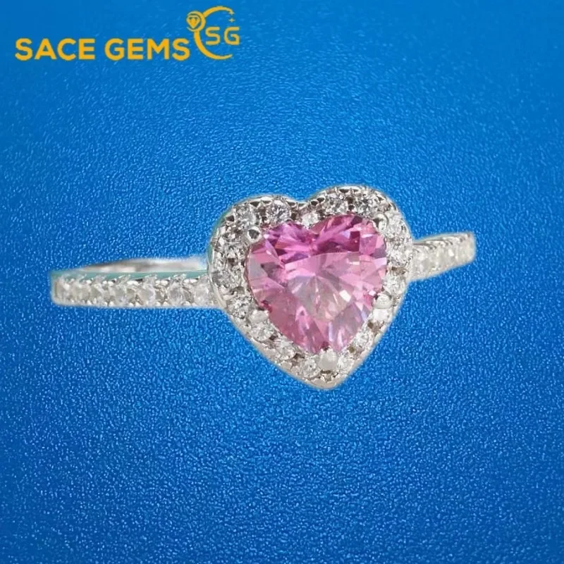 

SACE GEMS GRA Certified 1CT Moissanite Ring VVS1 Lab Diamond Solitaire Ring for Women Engagement Promise Wedding Band Jewelry