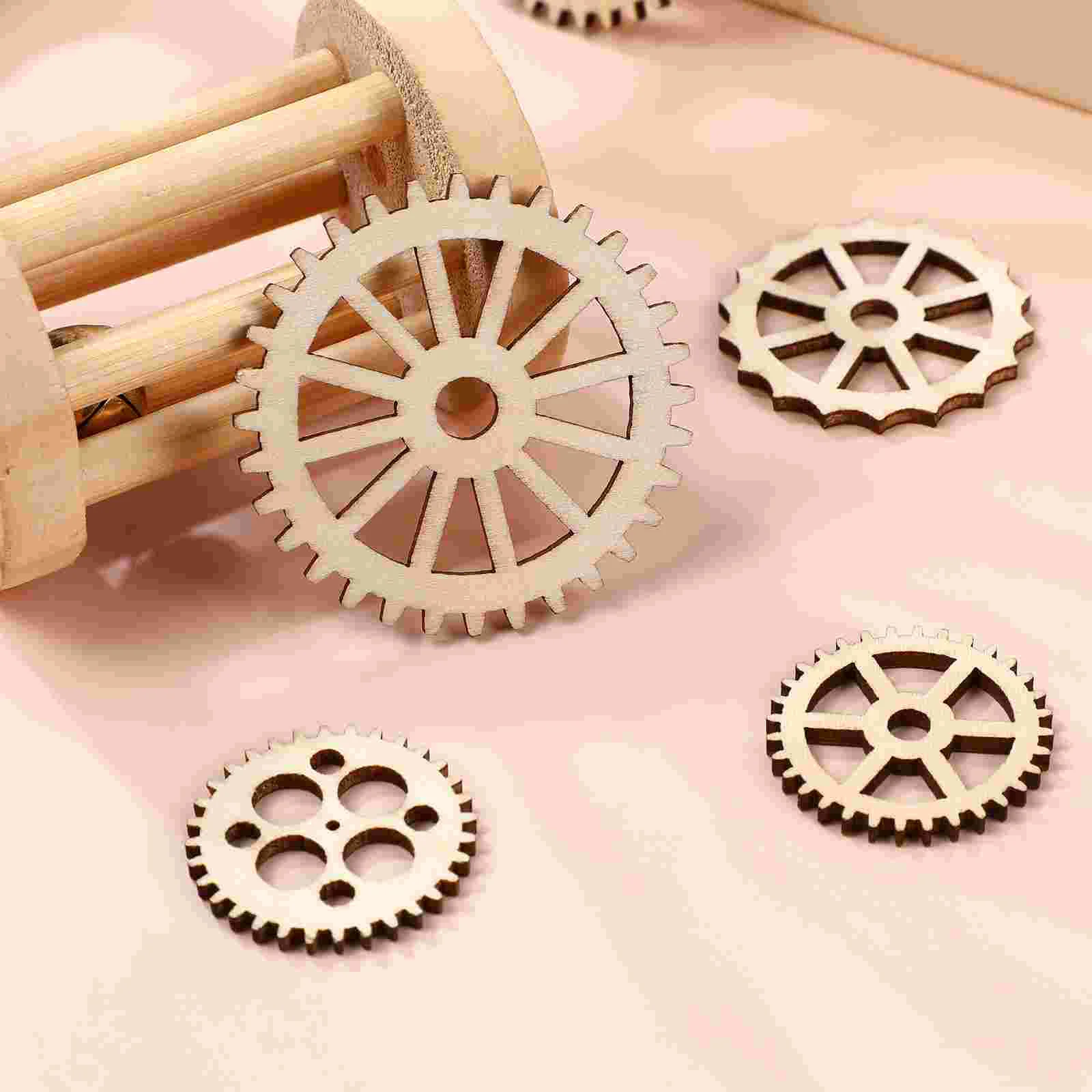 

Wooden Gear Crafts Gears Wood Cutouts Wheels Buttons Diy Steampunk Unfinished Slices Crafting Mini Decorations Craft Assorted