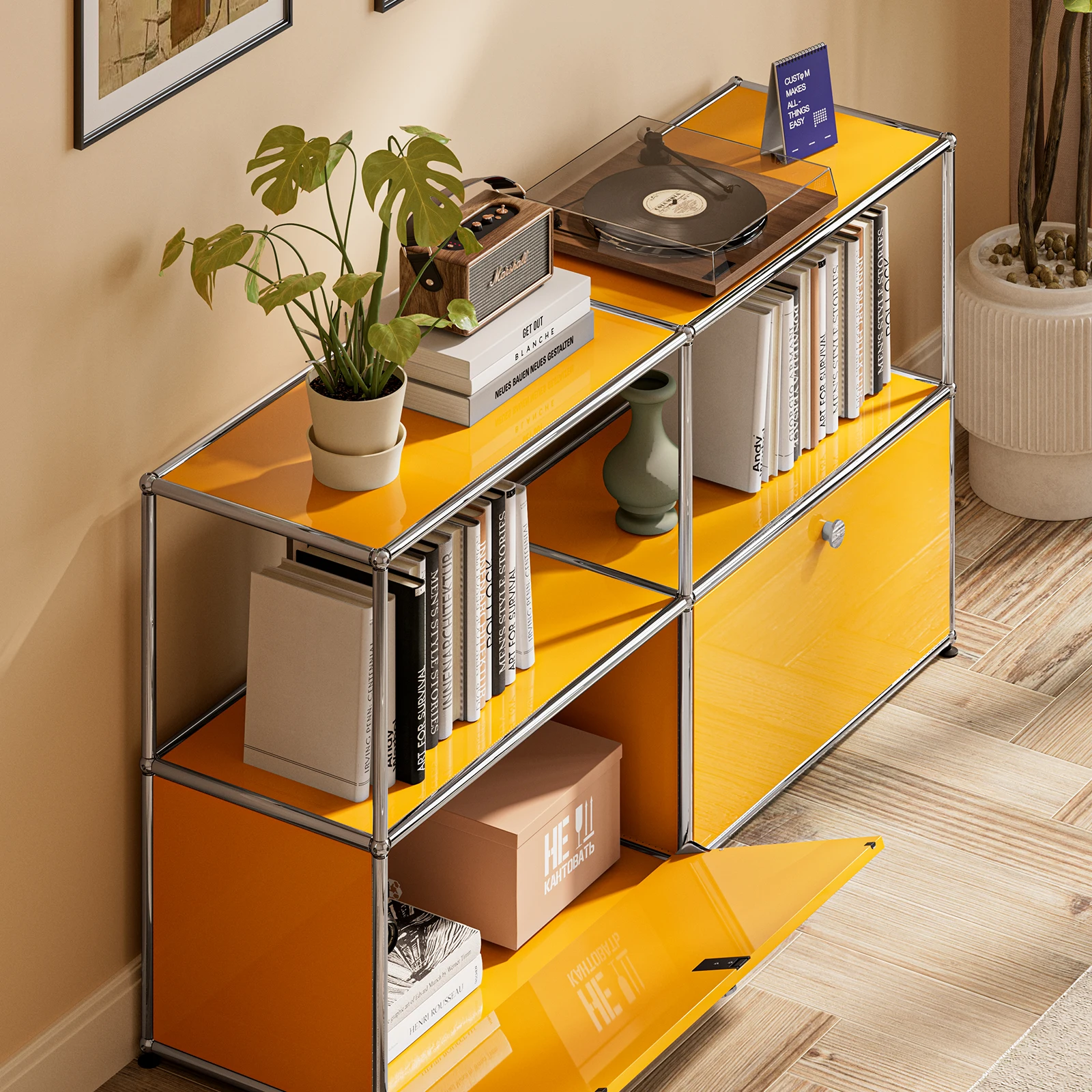 Modern Storage Cabinet Versatile Free-Standing Organizer for Living Room Bedroom and Home Office Bookshelf - Image 6