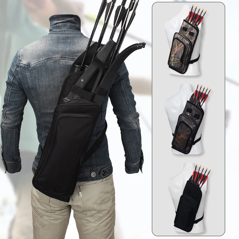 

Arrow Quiver Adjustable Archery Bag Hunting Back Arrow Quiver Tube With Back Strap Archery Arrow Case Holder Cosplay Props