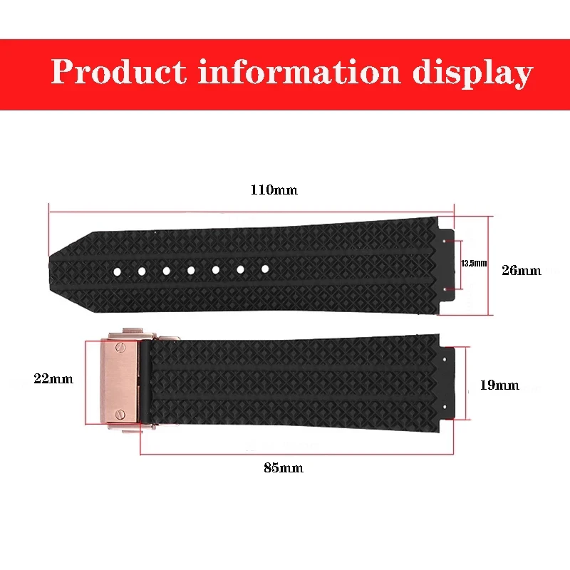 Silicone Waterproof Men's Watch Strap - Durable Rubber Bracelet Wristband