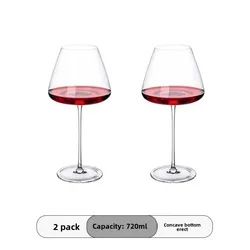 Elegant Fluted Crystal Wine Glasses Set - Dishwasher Safe, Ideal for Red Wine Tasting & Home Bar Decor Gift (2pcs)