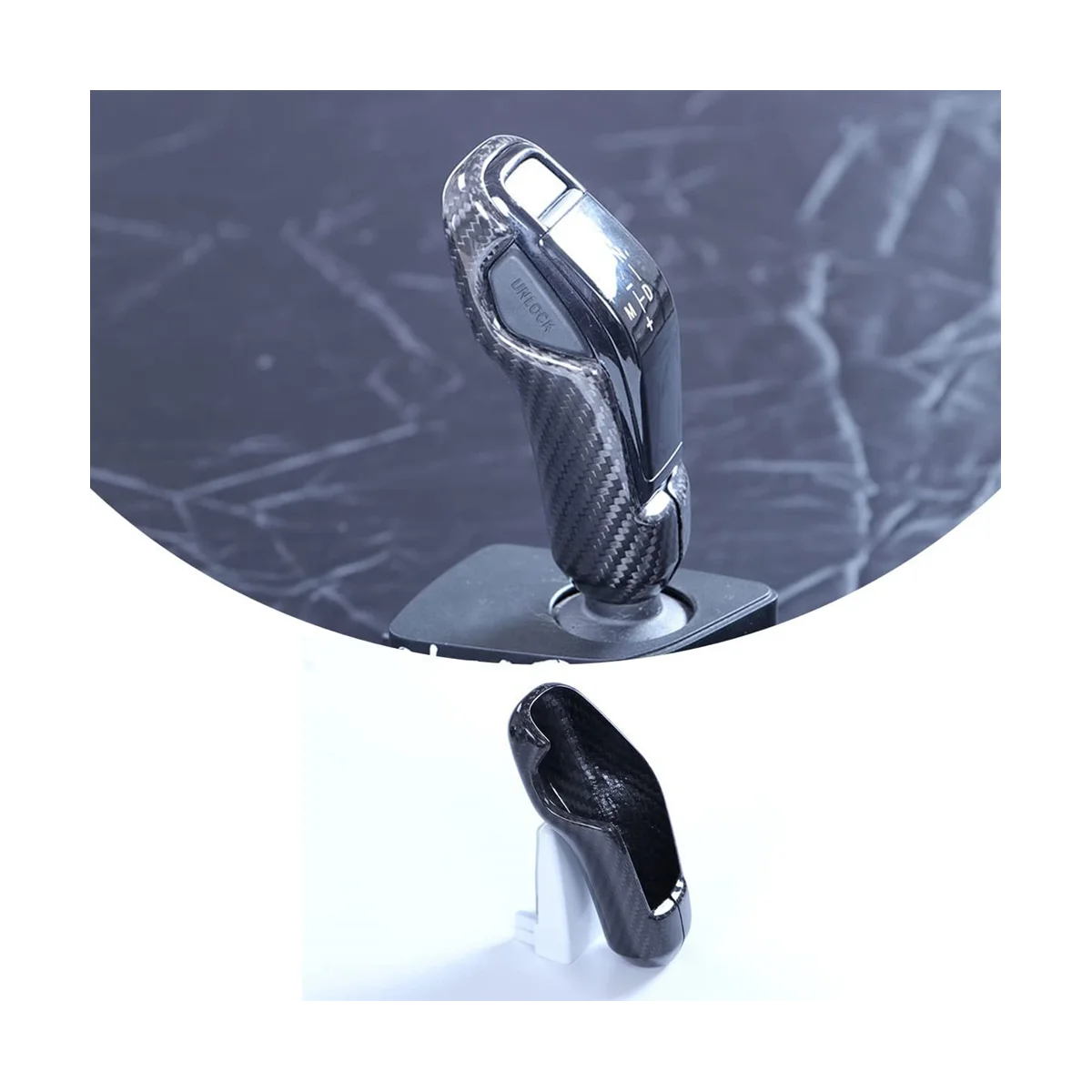 

For Toyota Supra GR A90 A91 MK5 2019-2022 Dry Carbon Fiber Car Gear Shift Head Protective Back Cover ,Carbon Fiber Black