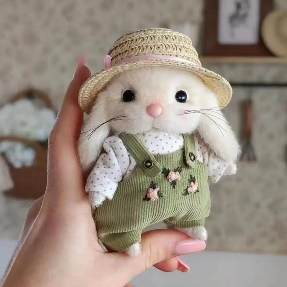 Plush Stuffed Garden Bunny Plush Toys Clothes and Hats Charms Gardener Little Rabbit Doll 14cm Cartoon Rabbit Plush Doll