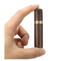Wooden Toothpick Holder Pearwood Wood Capsule Bucket Box Hiking Portable Toothpick Needle Holder Handmade Ebony Storage Box 2