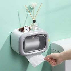 3 Color Creative Toilet Paper Holder Waterproof Toilet Tissue Storage Box Rack Wall Mounted Bathroom Bathroom Accessories
