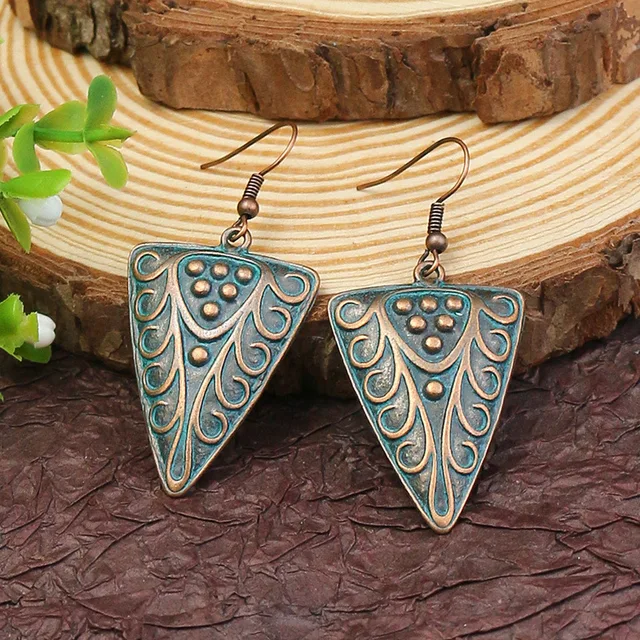 Exknl Fashion Vintage Drop Earrings For Women Alloy Crystal Ethnic Beads Boho Flower Earrings Colorful Dangle Earrings Jewelry 8224