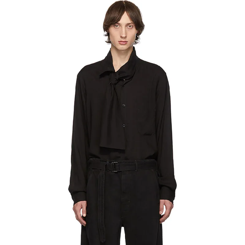 

Men's clothing GD Hair Stylist Male Tie Scarf Collar Shirt new arrival plus size Singer costumes