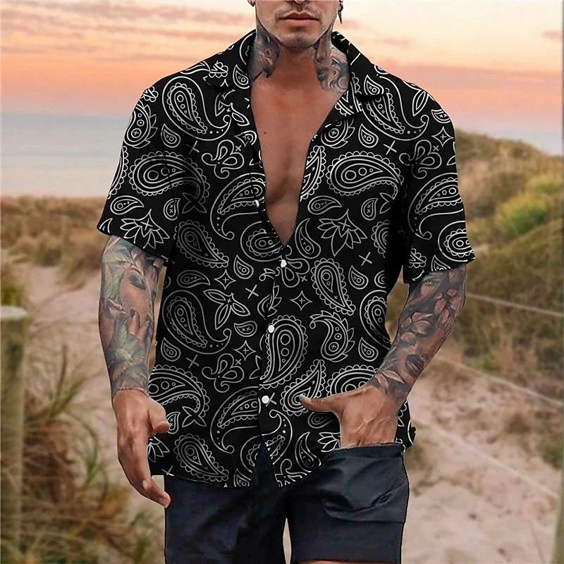 

New Design Hawaii Shirt Men Luxury 3d Print Fashion High Street Short-sleeved Tee Tops Loose Summer Top Men Women Shirts 5xl