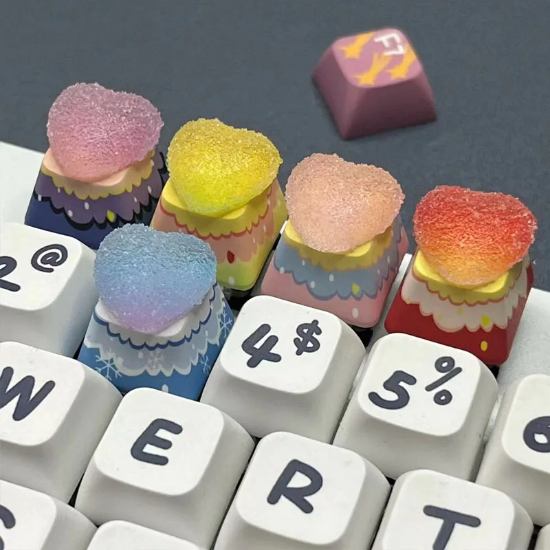 

DIY Customized Love Keycap Cross Axis Game Mechanical Keyboard R4 ESC Key Pink Decoration Girl Boy Gift Keycap