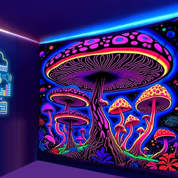 VIKAMA Psychedelic Mushroom Tapestry Art Decor Ambient Party Dorm Backdrop Living Room Feature Wall Room Decoration 1
