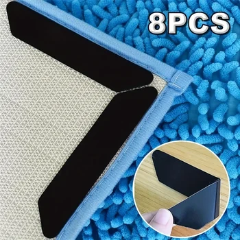 Autocollant antidérapant pour tapis, 16/8 pièces, réutilisable, lavable, Anti-bouclage, Patch fixe, tapis de sol, bande de préhension, coussin d'angle 1