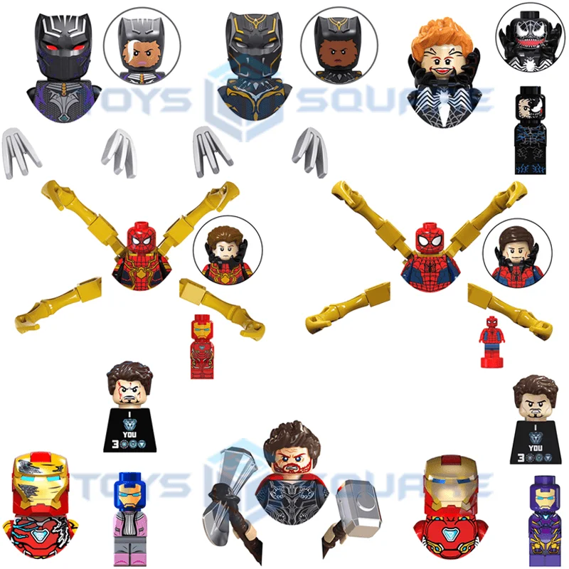 The Iron Spider Black Thor Man Panther Model Blocks Moc Bricks Set Regali Giocattoli Per Bambini Tv6202