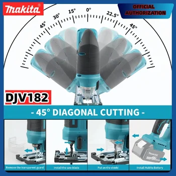 Seghetto elettrico Makita DJV182Z Brushless 18V 340W con lama, impugnatura a barilotto, senza batteria DJV182
