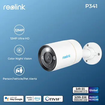 Reolink 12MP 울트라 HD PoE IP 카메라, 스마트 고급 감지 및 경보 보안 캠, 양방향 오디오 불렛 및 돔 감시 카메라