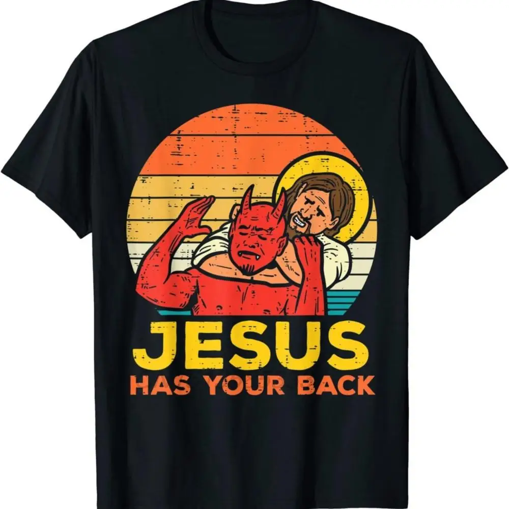 

Jesus Has Your Back Jiu Jitsu Men Retro Christian T-shirts Even Jesus Had A Fish Story Unisex Fishing Fisherman Tee Cotton Tops