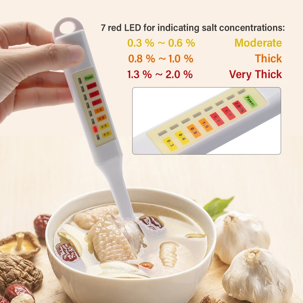 Professional Food Salinometer 0.3%-2.0% Salt Analyzer Salinity Concentration Met