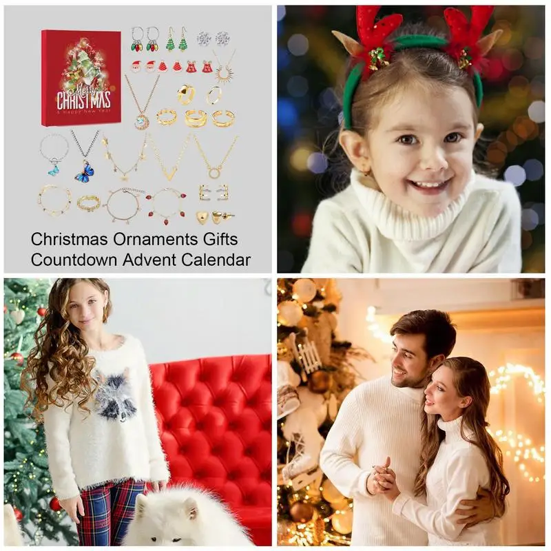 Adventskalender Schmuck 2025 Für Frauen - 24-teiliges Set Mit Armbändern, Halsketten & Ohrringen In Roségold