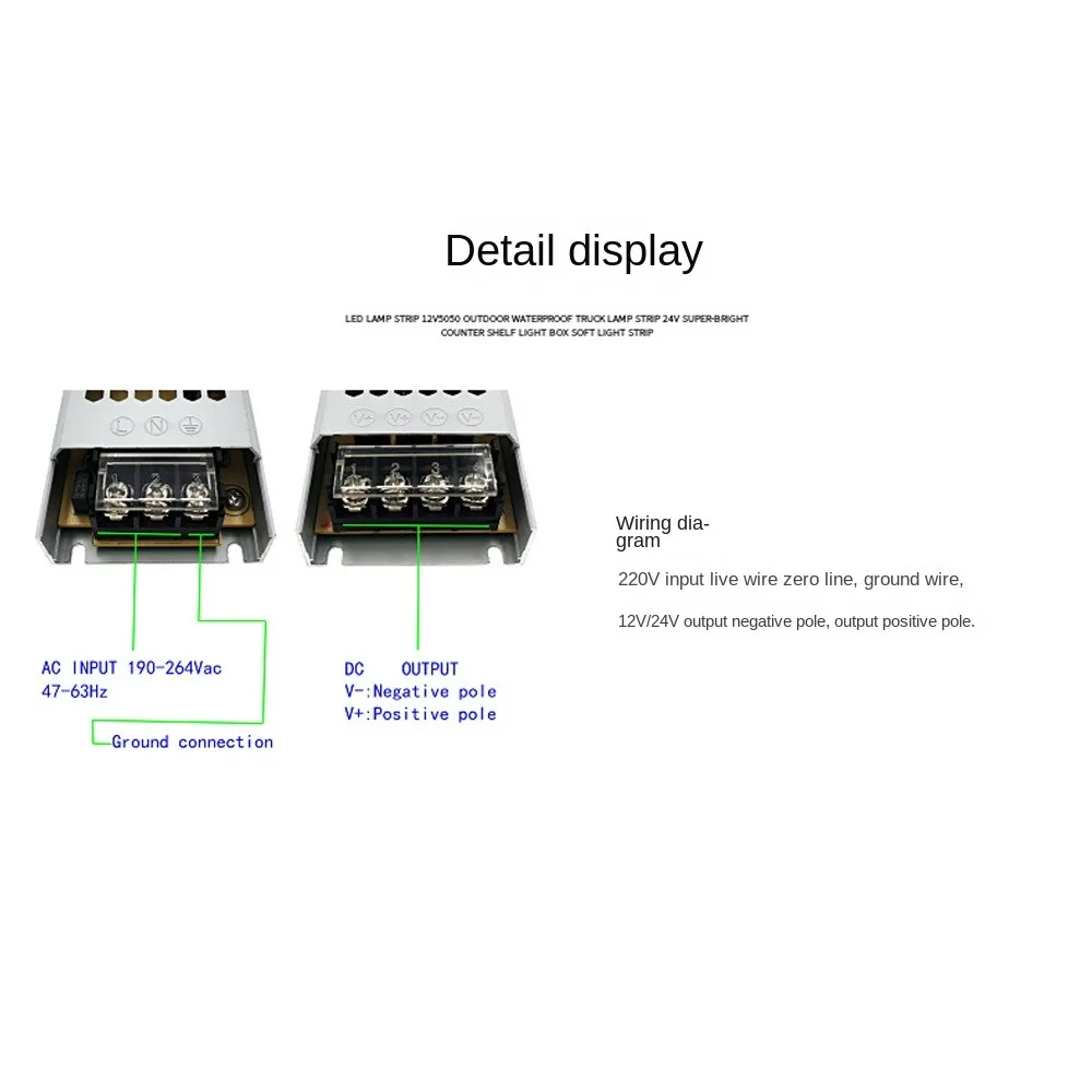 Sleek High-Efficiency Light Transformer | Versatile Ultra-Thin Power Supply for LED Strips, AC to DC Adapter