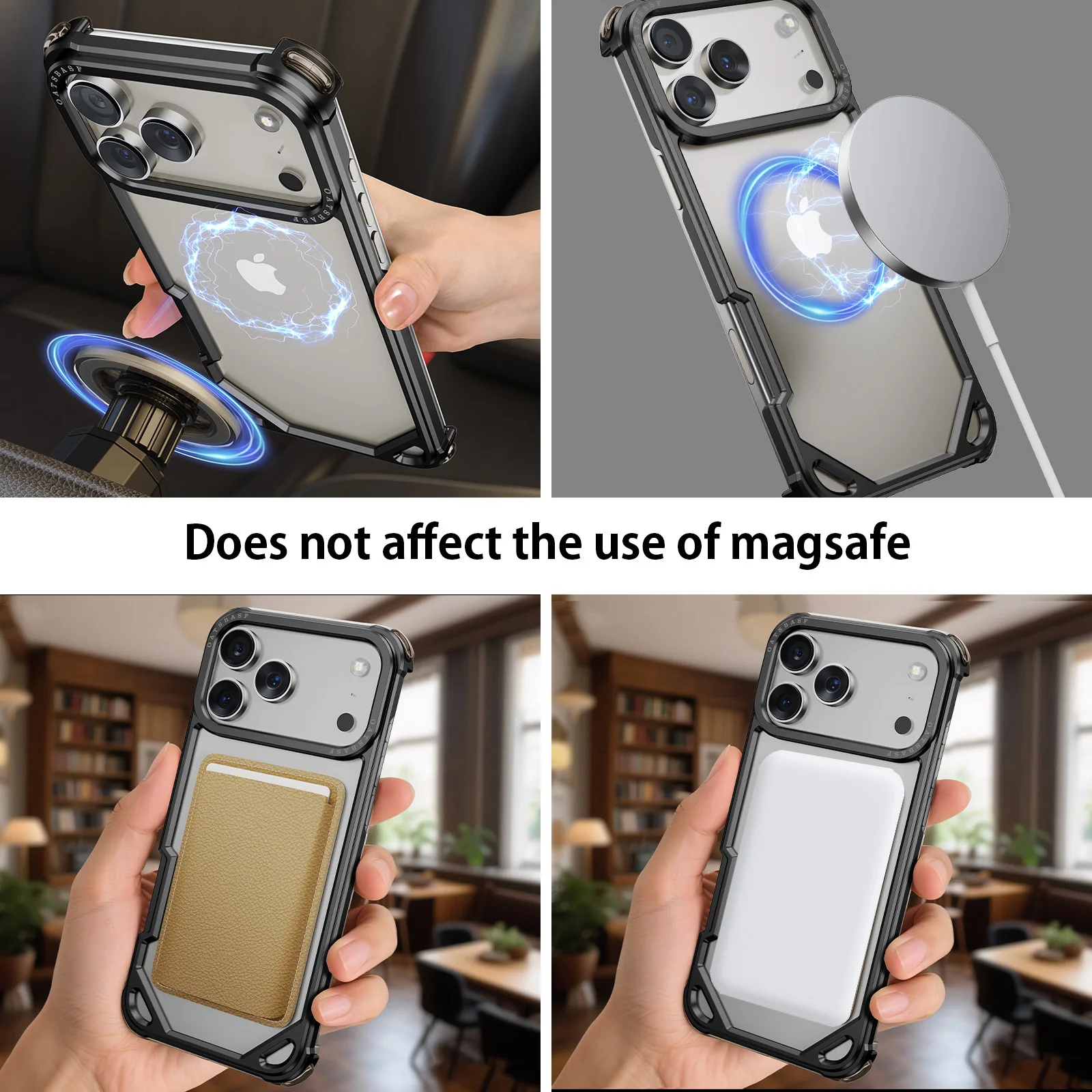 Eary Metal Frameless Phone Case for iPhone 17 Pro Max 17 Air Ultra-thin Magsafe Shell Shockproof Protector Aluminum Alloy Cover