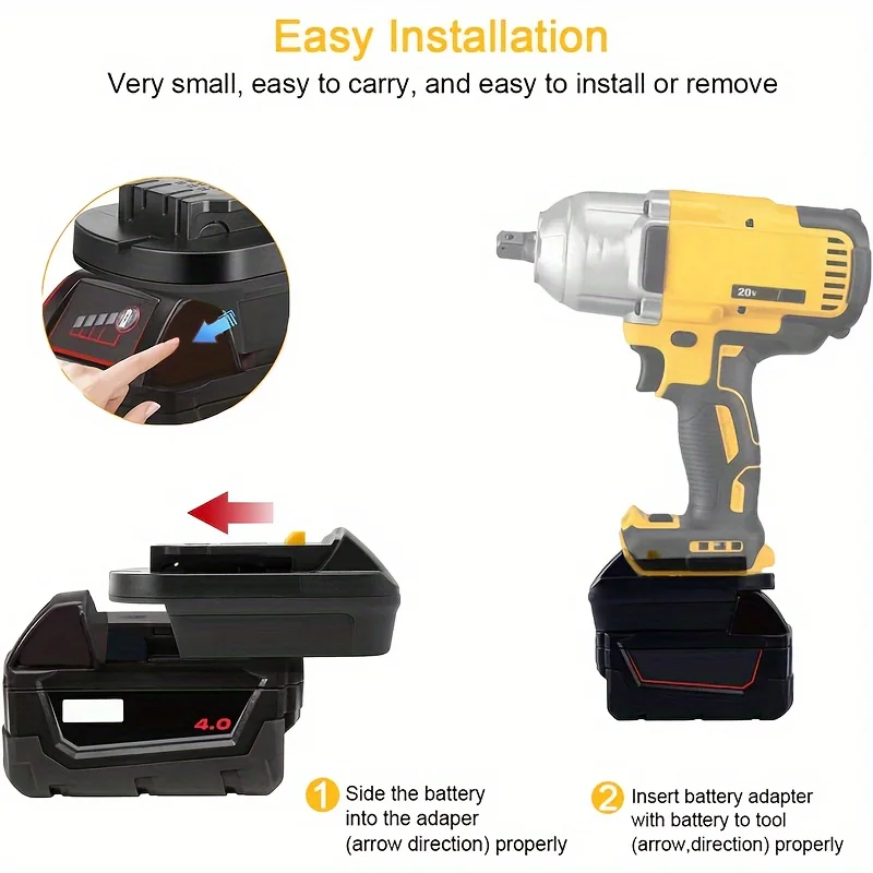 Battery Adapter Converter MIL18DL for Milwaukee 18V Li-ion Battery Convert To for Dewalt 20V 18V Li-ion Battery Power Tools Use