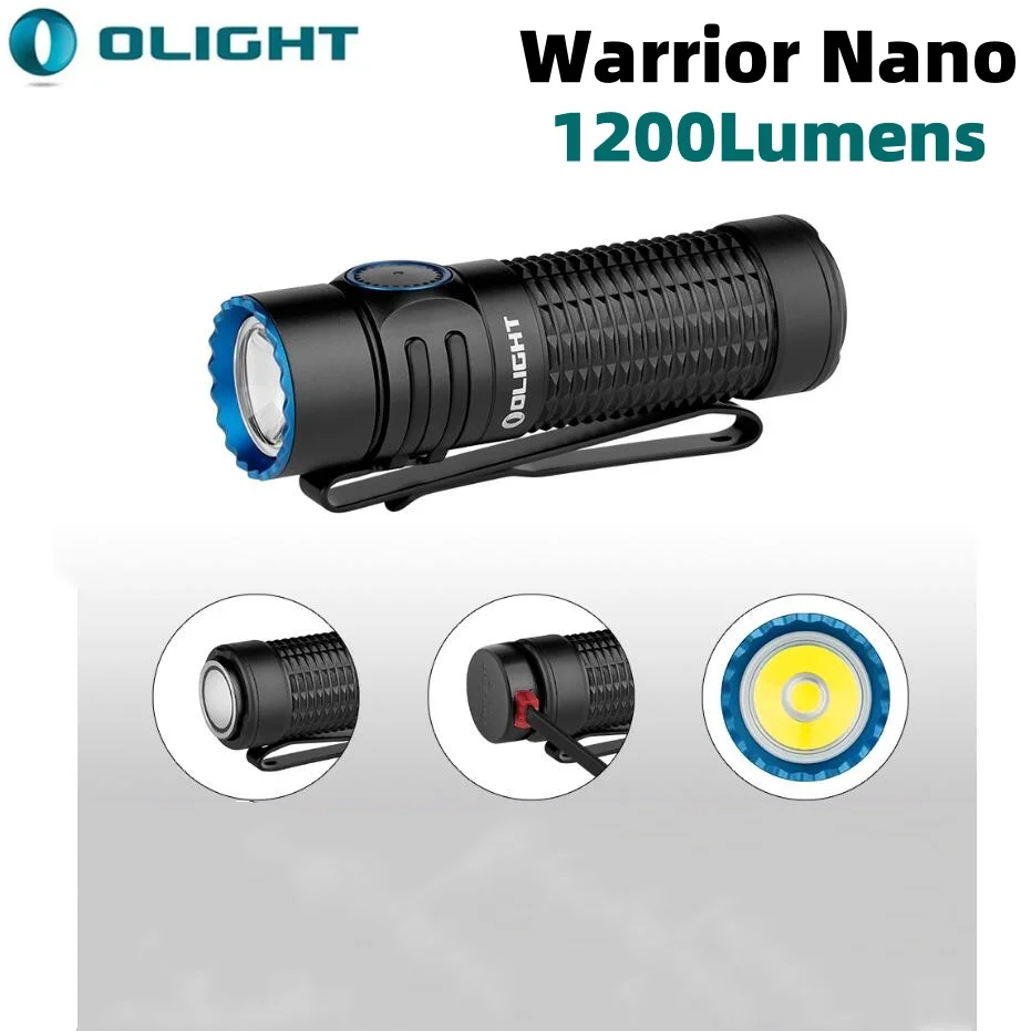Torcia Omight Warrior Nano Torcia Elettrica Edc Tattica Ricaricabile Da 1200 Lumen Con Batteria