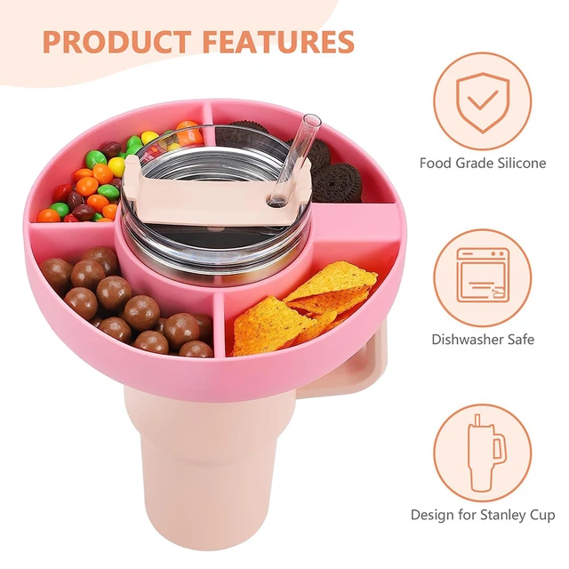 Silicone Snack Bowl Dishwasher Safe Reusable Snack Tray Cup