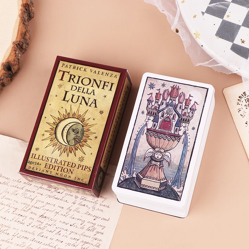 Della Luna Tarot Cards Fortune-telling Oracle Divination Edition Creativity Illustrated English Version Moon Board Game Deck