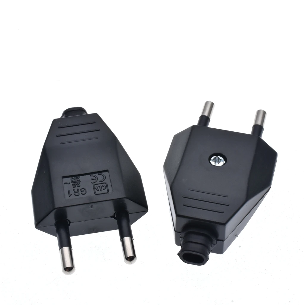 Rewirable European 2-Pin Wireless Male Plug, 250V 2.5A CE Certified