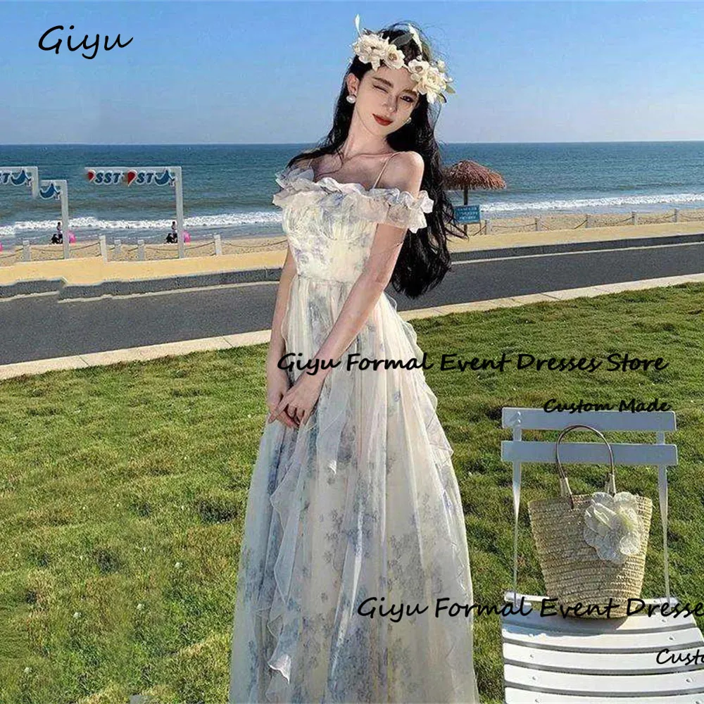 

Giyu Fairy A-line Korea Wedding Dress Photo Shoot Off the Shoulder Floor-Length летнее платье женское 2024 Evening Dress