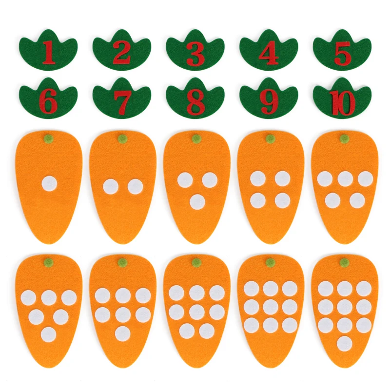 1-10 Montessori Educational Toy Children's Puzzle Handmade DIY Toy Kindergarten Carrot Apple Tree Match Digital Teaching GYH 3